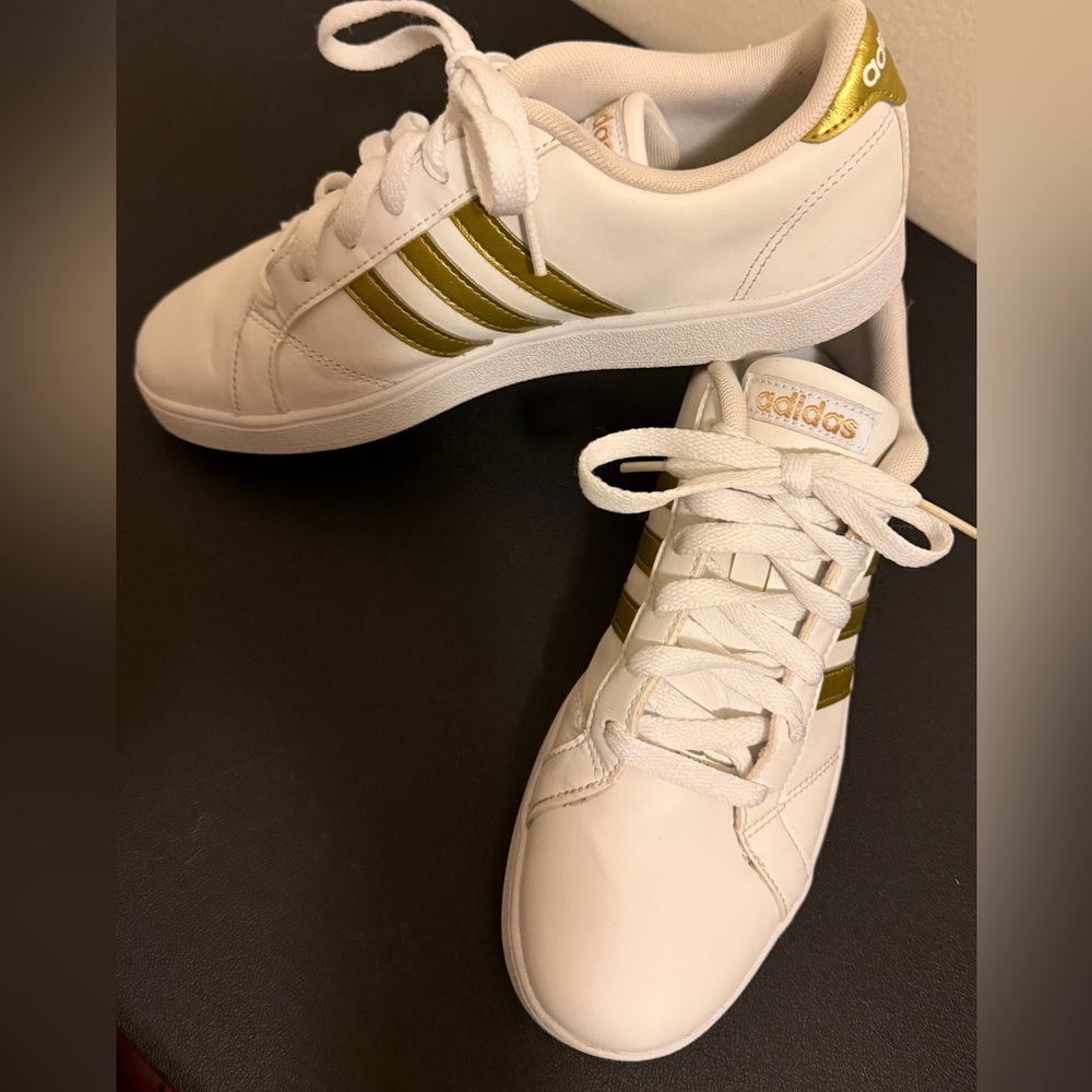 adidas White and Gold Women's Sneakers